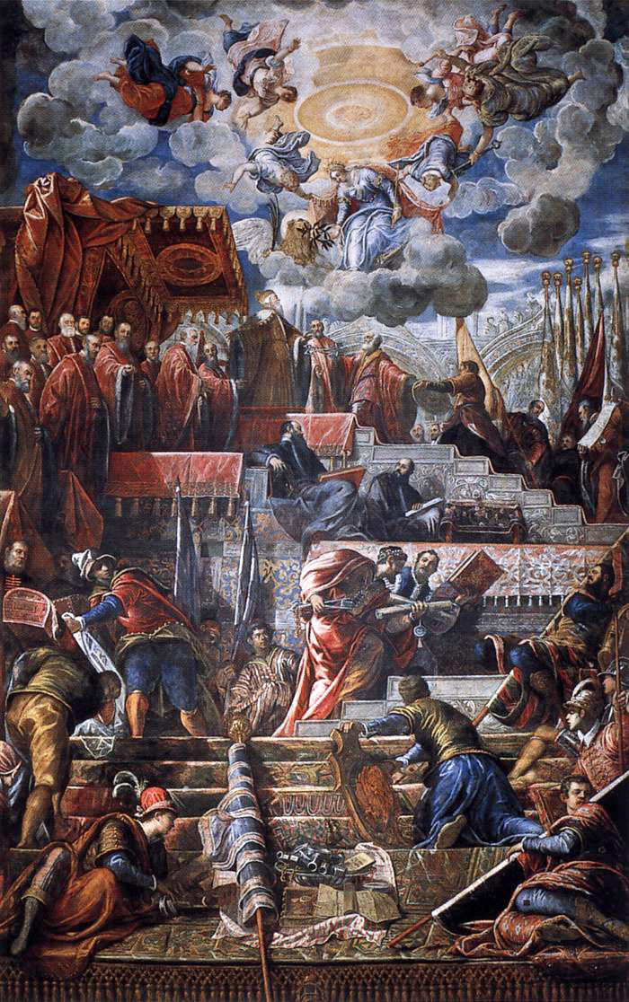 doge nicolo da ponte receiving a laurel crown from venice